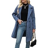Bankeng Women Winter Wool Blend Camel Mid-Long Coat Notch Double-Breasted Lapel Jacket Outwear