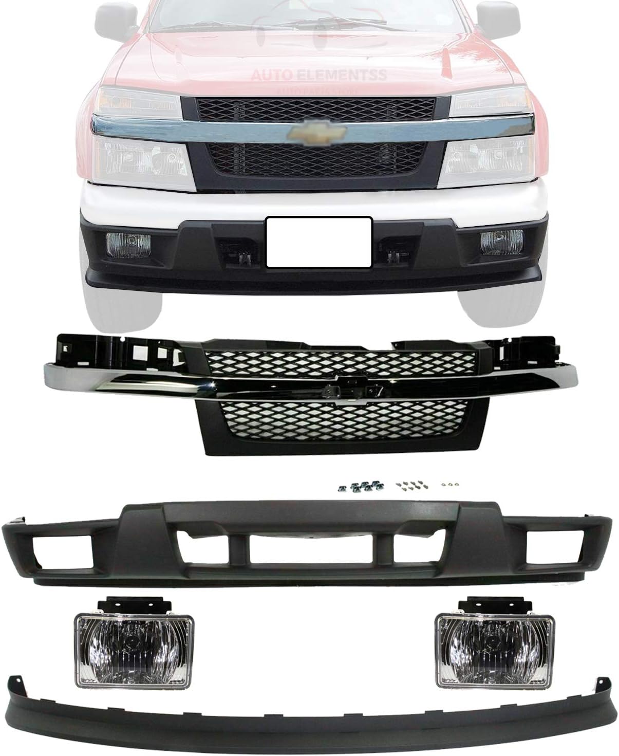 New Front Lower Bumper Cover & Valance Extension Textured