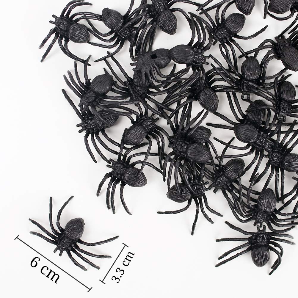 VGoodall Halloween Spinnen, 50 Stück Realistische Spinne Spider Spielfiguren Halloween Party Dekrotion Tischdeko