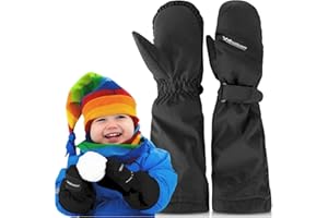 WindRider Toddler Waterproof Mittens: Ultimate Warmth with Wrist & Elbow Cinch, Over-The-Jacket Design with Pairing Clip