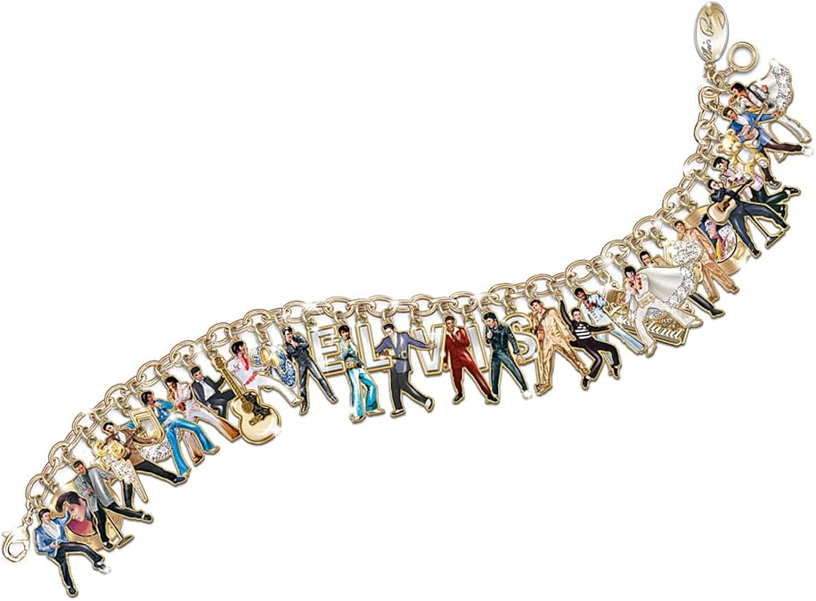 Amazon 究極Elvisチャームブレスレットエルヴィス・プレスリージュエリーギフトby the Bradford Exchange ブレスレット 通販