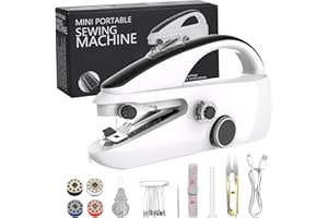 OKYUK Sewing Machine, Handheld Sewing Machine for Beginners, Two Speed Adjustment Electric Mini Sewing Machine, Easy to Use and Fast Stitch Suitable for Clothes,Fabrics, DIY Home Travel (Black)