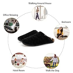 Fuzzy House Slippers for Women Men Indoor Closed
