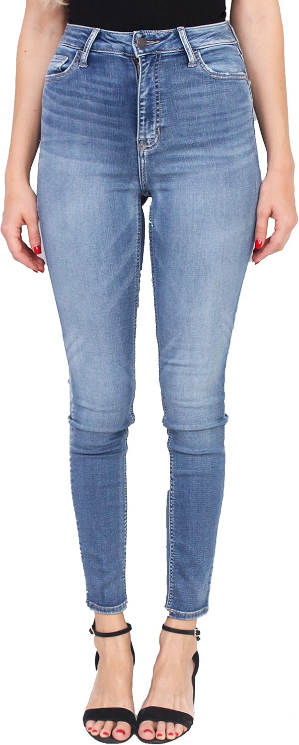 Cello Jeans Women High Rise Ankle Skinny Jeans with Whisker Detail 9