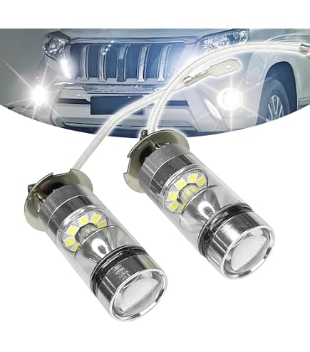 thumbnail interactive-video image 1 of 2-Pack H3 LED Bulbs 80W Super Bright 6000K White - COB Chip Fog Light DRL Replacement 1 of 11