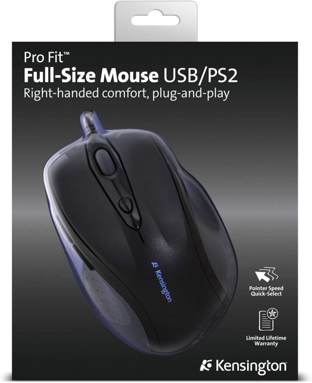 Kensington Wired Mouse - Pro Fit Full-Size Mouse; 5-Button Optical Wired Mouse with Ergonomic, Right-Handed Shape and Plug & Play Connection - Certified to Work with Chromebook (K77500WW) , Black - Image 5