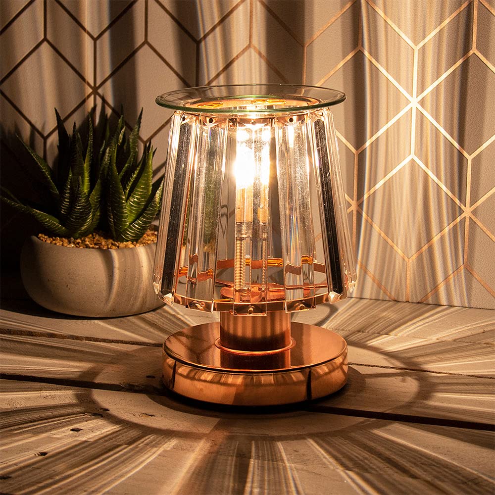The Leonardo Collection LP46763 Rose Gold Touch Aroma Lamp | Clear Crystal design | 1 Pc