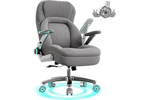 COZICRADLE Big and Tall Office Chair, 600lbs Heavy Duty Desk Chair with 5D Arms, Adjustable Lumbar Support & Height, Tilt Function, Fabric High Back Ergonomic Executive Computer Chair with 3'' Casters