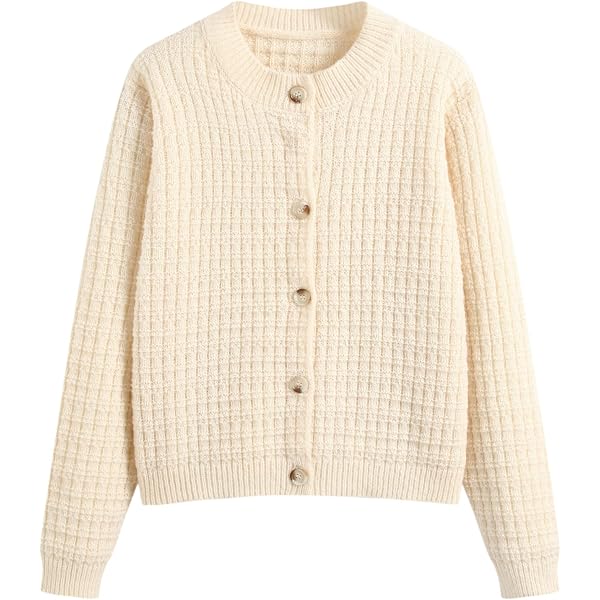 CIDER Women's Button Down Cardigan - Long Sleeve Crew Neck Knit Sweater | Casual Soft Knitwear For Everyday Wear