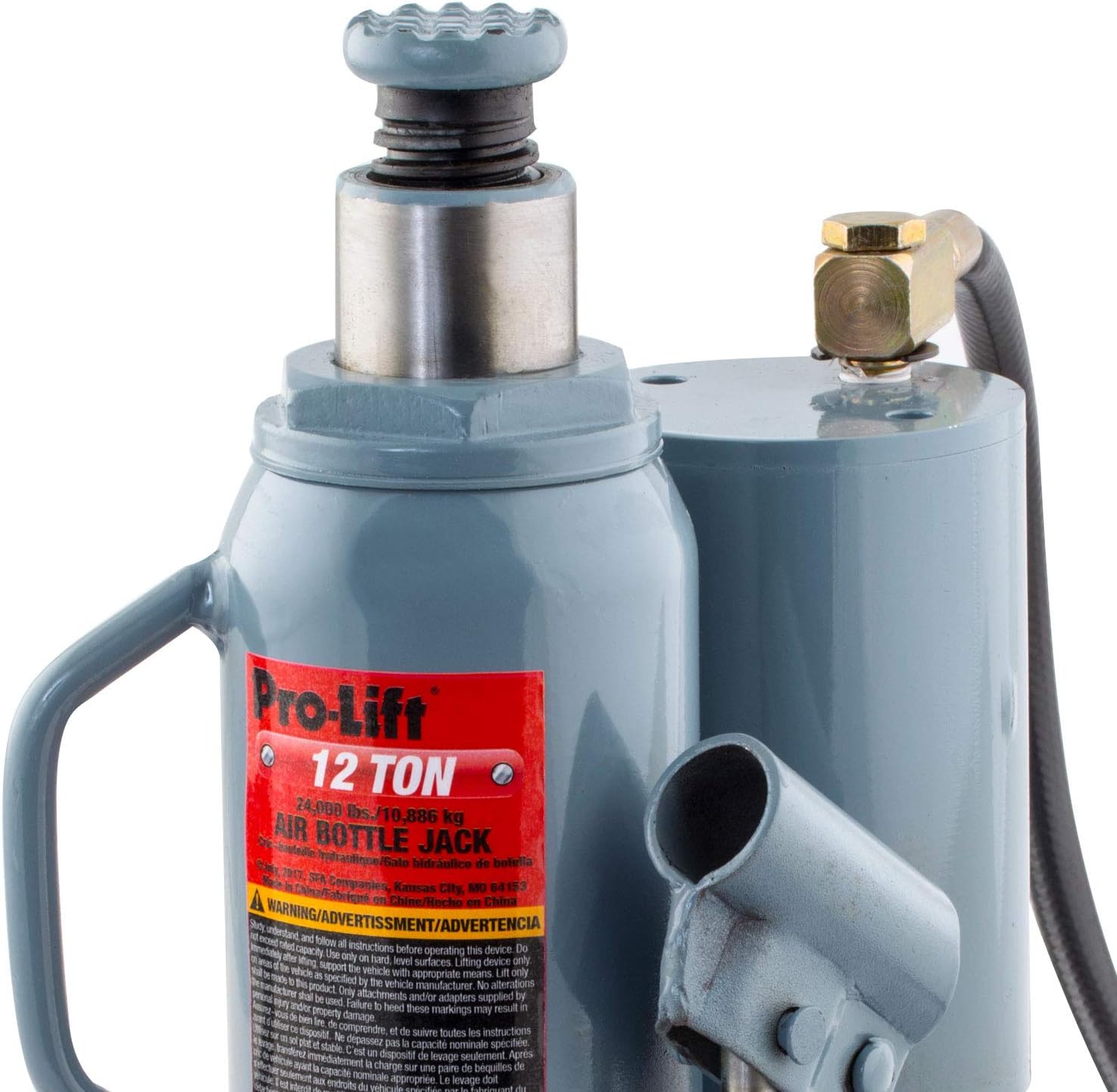 Omega Lift Pro-Lift B-LA12D 12 Ton Low PSI Air Bottle Jack - Pneumatic Manual Heavy Duty Auto Repair Safe Lift: Automotive