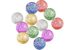 WELANE Bouncy Balls,12 PCS Mixed Glitter Bouncy Ball for Birthday Party Decoration Kids Gift Goodie Bags (27mm)