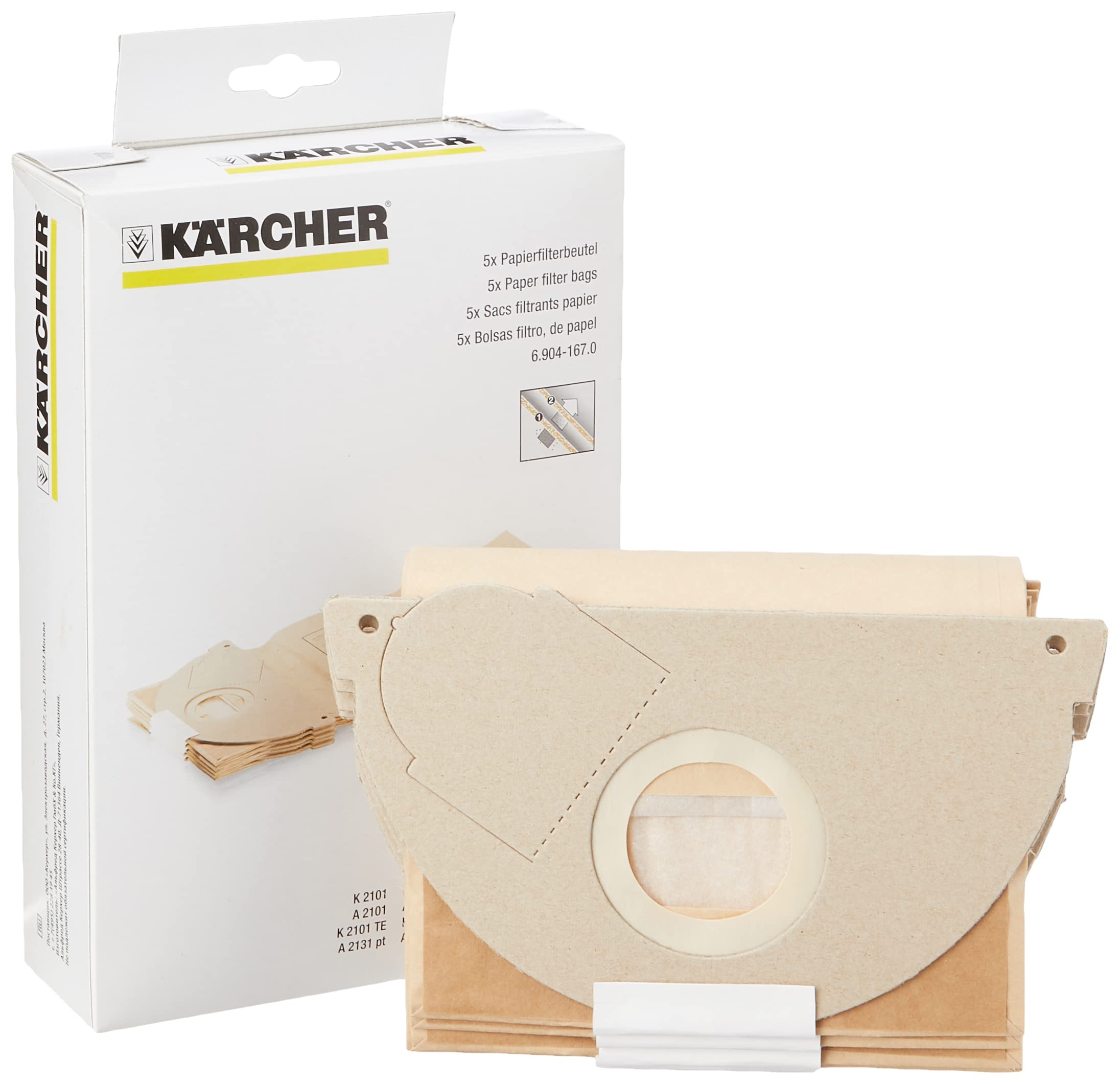 Karcher A2101 Vacuum Filter Bag, Pack of 5
