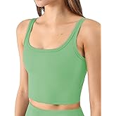 Chilylori Women's Seamless Sports Bra Workout Crop Top Ribbed Padded Longline Wirefree Medium Support Tank Tops Fitness