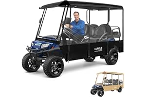 LUPPLE Golf Cart Enclosure 4 6 Passenger for EZGO TXT RXV, Club Car Precedent DS, Evolution, Yamaha, All Models Rain Cover for 54"-124" Short or Extended Long Roof, Golf Cart Accessories