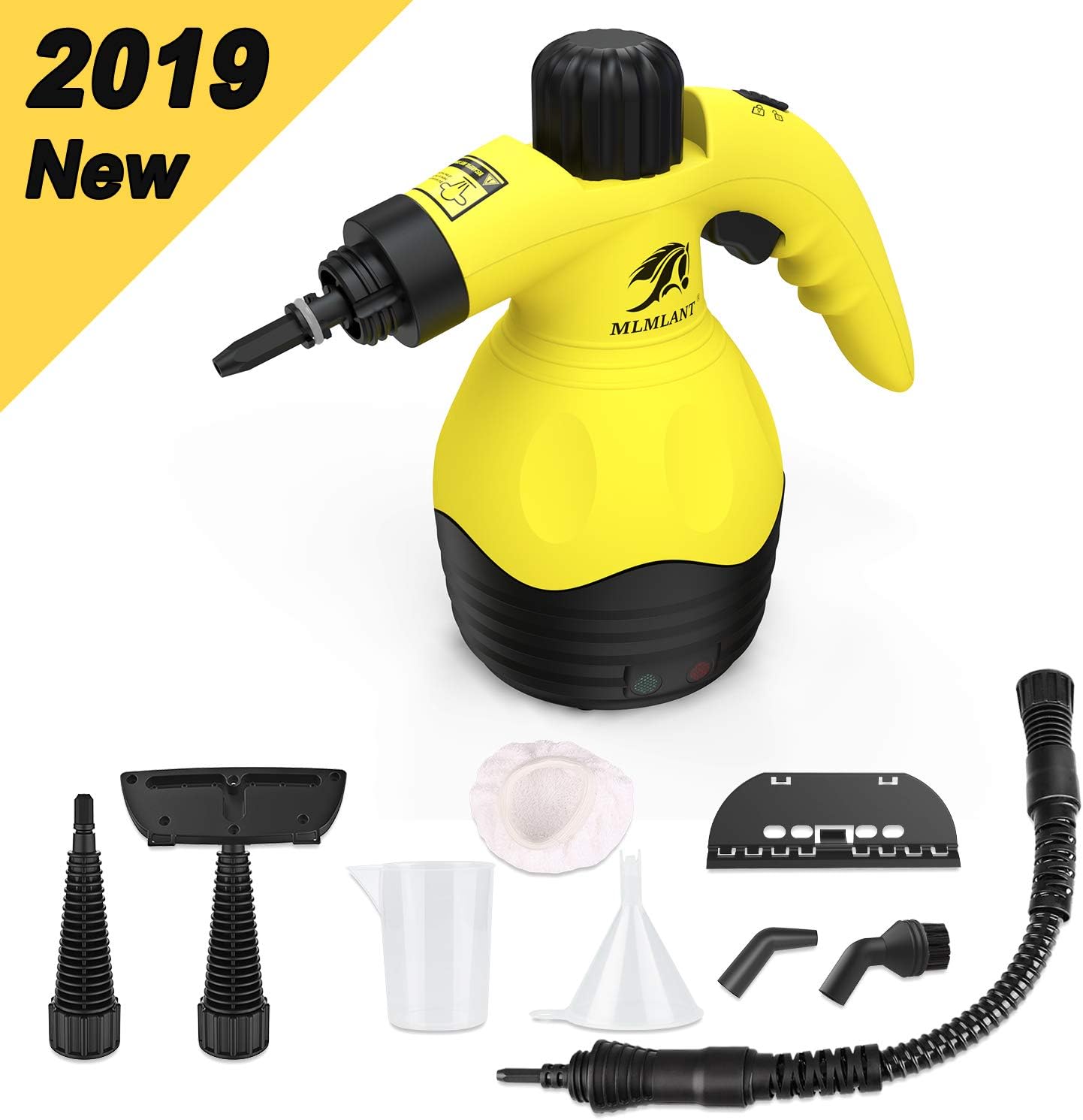 MLMLANT Handheld Pressurized Steam Cleaner with 9Piece Accessory Set