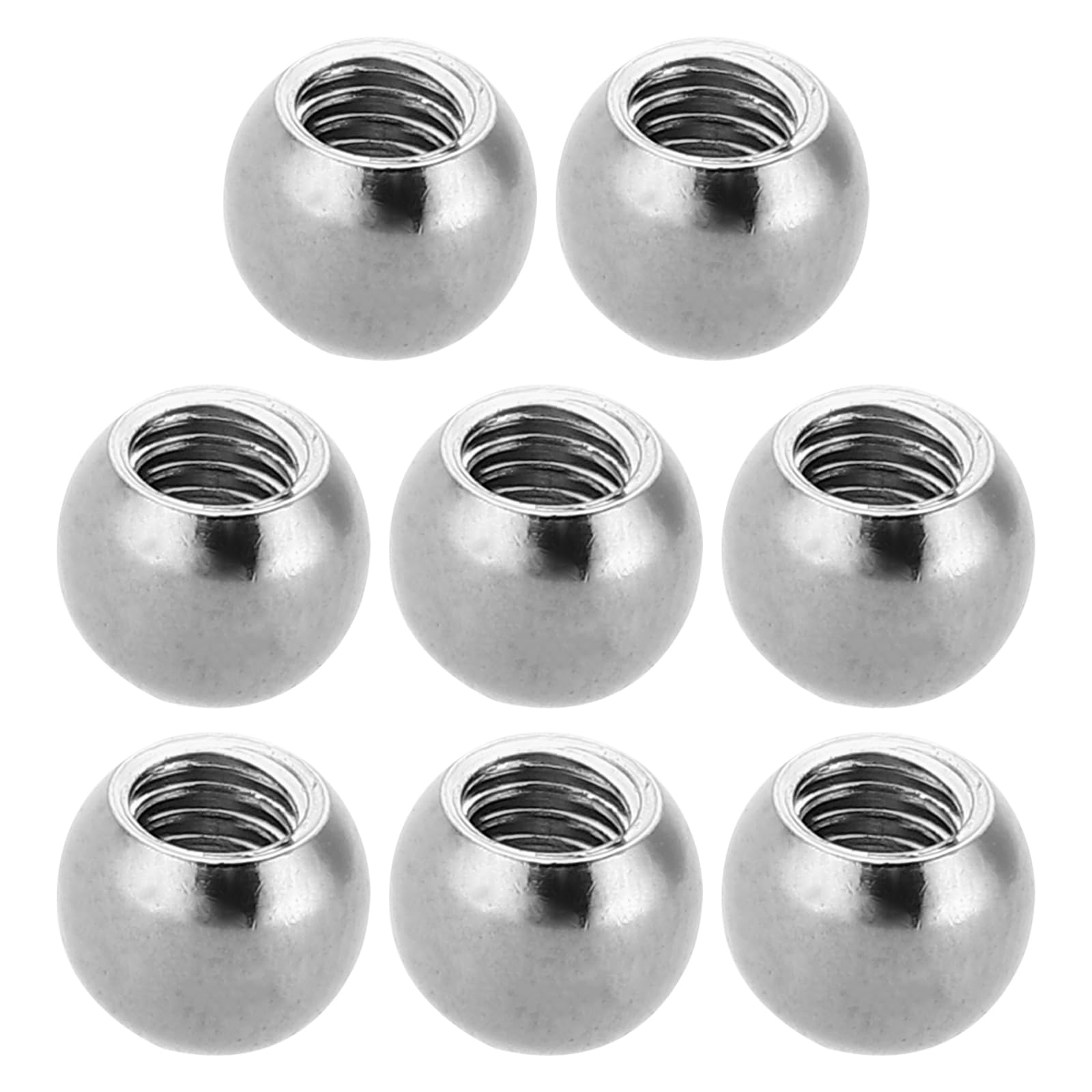 PATIKIL M4x7mm Ball Nuts Knob, 8 Pcs Female Thread 304 Stainless Steel Round Blind Hole Screw Cap Cover for Lighting Machinery DIY Decoration, Silver — image 1