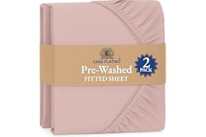 Fitted Sheet Twin, Sepia Rose (Pack of 2) – Pre-Washed, Deep Pocket 14 inch (35 cm) - Easy Care - Soft Brushed Microfibre Fab