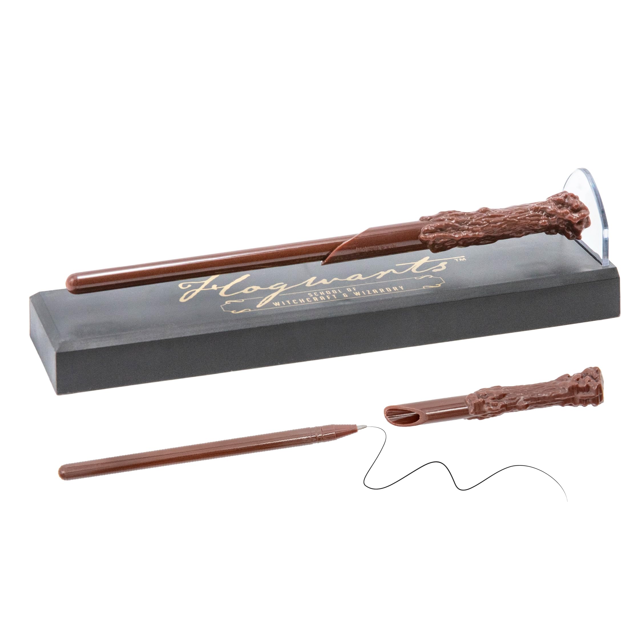 Harry Potter Levitating Wand Pen - Colourful Crest - Magical Desk Accessories, Stationery, & Collectible