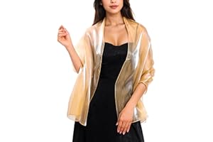 MUQU Women Shawls and Wraps for Evening Dresses Wedding Lightweight Soft Sheer Crepe Shawl