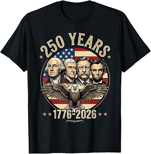 Patriotic Eagle Mount Rushmore 250 Years Anniversary USA T-Shirt