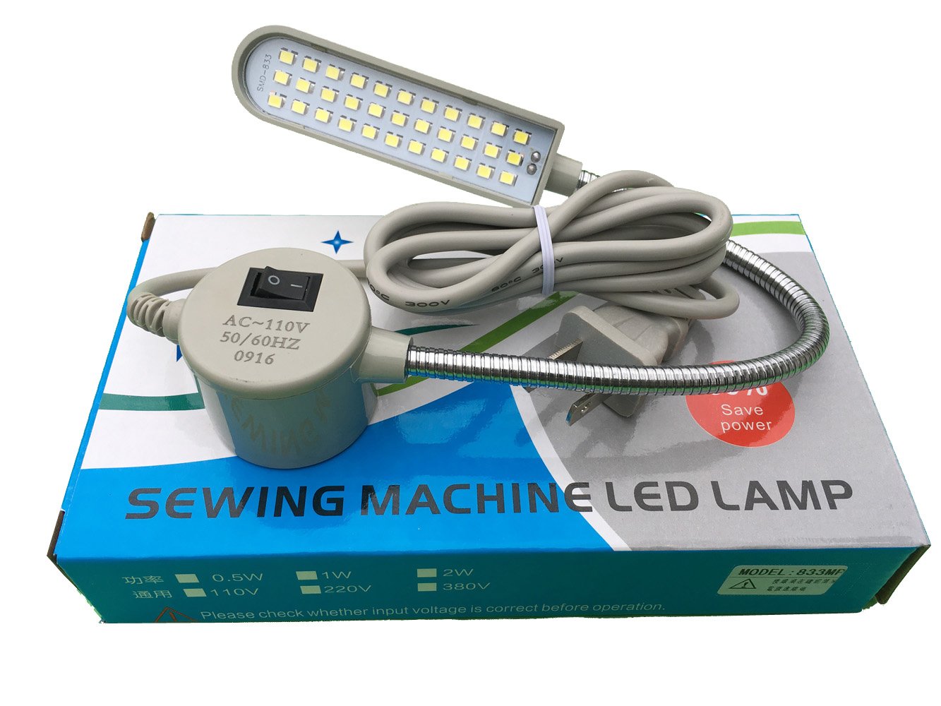 LED33 Sewing Light with Base & 110v Plug, 1 Piece
