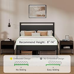 Z-hom Upgraded Full Size Bed Frame, Heavy Duty