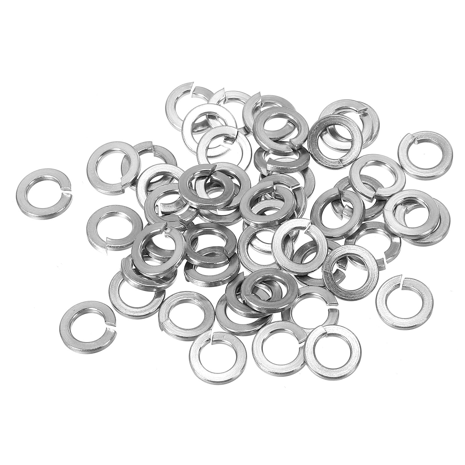 PATIKIL #10 Split Lock Washer, 200 Pack 4.9mm ID 8.2mm OD 304 Stainless Steel Spring Lock Washer Elastic Gasket for Screws Bolts, Silver Tone