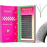 TDANCE YY Lash Extensions Premade Volume Eyelash Fans YY Lashes Matte Black W Lashes Extensions(W-3D-0.07-D,8-15 mm)