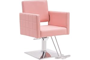 BarberPub Salon Chair for Hair Stylist,Hydraulic Barber Styling Chair, Beauty Spa Equipment 8821 (Pink)