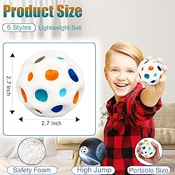 PAKSPAK 6 Pack Moon Space Ball, Bouncy Balls for