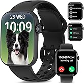 niolina Smart Watches for Women Men (Answer/Make Call), 1.83" Touch Screen Fitness Tracker with Blood Pressure/Heart Rate/Sleep Monitor 100+ Sports, IP67 Waterproof Smartwatch for Android iOS, Black