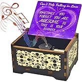 Micteney Wooden Music Box, Sentimental Anniversary Presents for Her/Girlfriend/Wife/Women, Romantic Anniversary for Her, Cute Music Box for Girlfriend