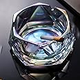 Glass Ashtray for Cigarettes, Tabletop Ashtray and Modern Decoration, Hexagonal Shape Multicolored Tabletop Decoration