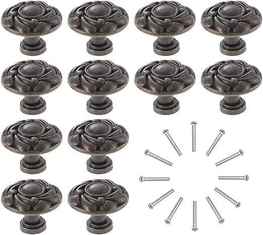 Kyrio 12 Stück Vintage Schrankknäufe Antik Schubladen Knöpfe Runde