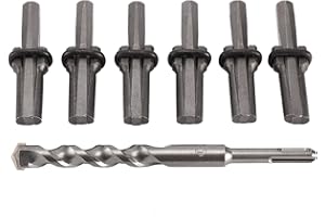 YAEKOO Stone Splitting Hand Tools Kit, 6 pcs Stone Splitters, 200mm SDS Plus Rotary Hammer Drill Bit, 5/7''(18mm) Plug Wedges Feather Shims Tools for Granite Rock Concrete Marble Splitting