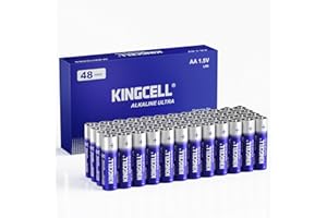 KINGCELL AA Batteries 48 Pack, High-Performance Alkaline AA Batteries 10-Year Shelf Life Double A Batteries with Long-Lasting Power for Household and Office Devices