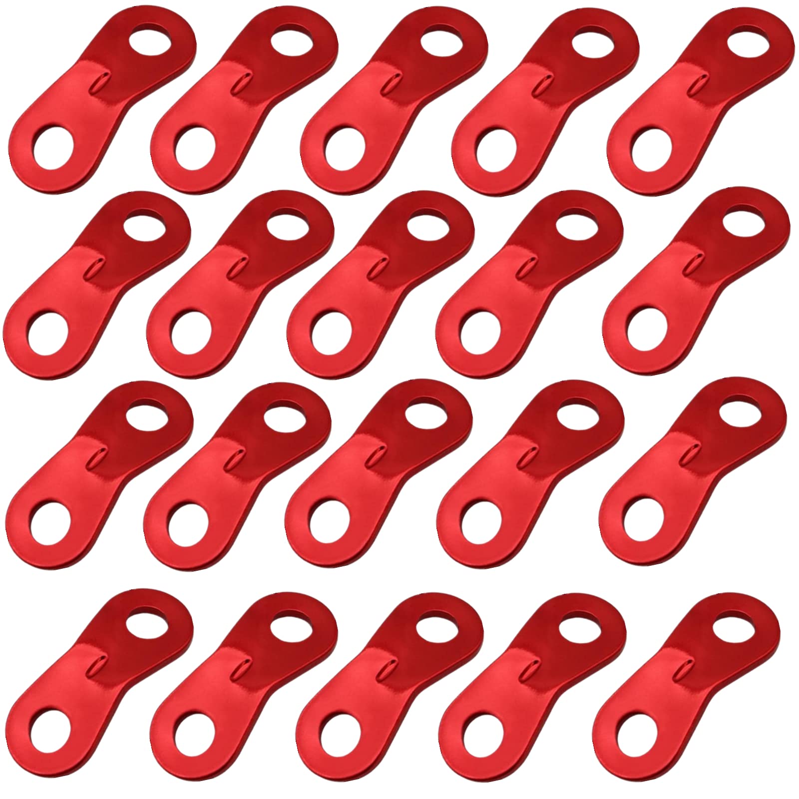 20Pcs Aluminum Alloy Guy Rope Tensioners Tent Wind Rope Fastener Cord Adjuster Cord Guyline Runners Wind Buckle for Camping Hiking Outdoor Activity Tent Accessory