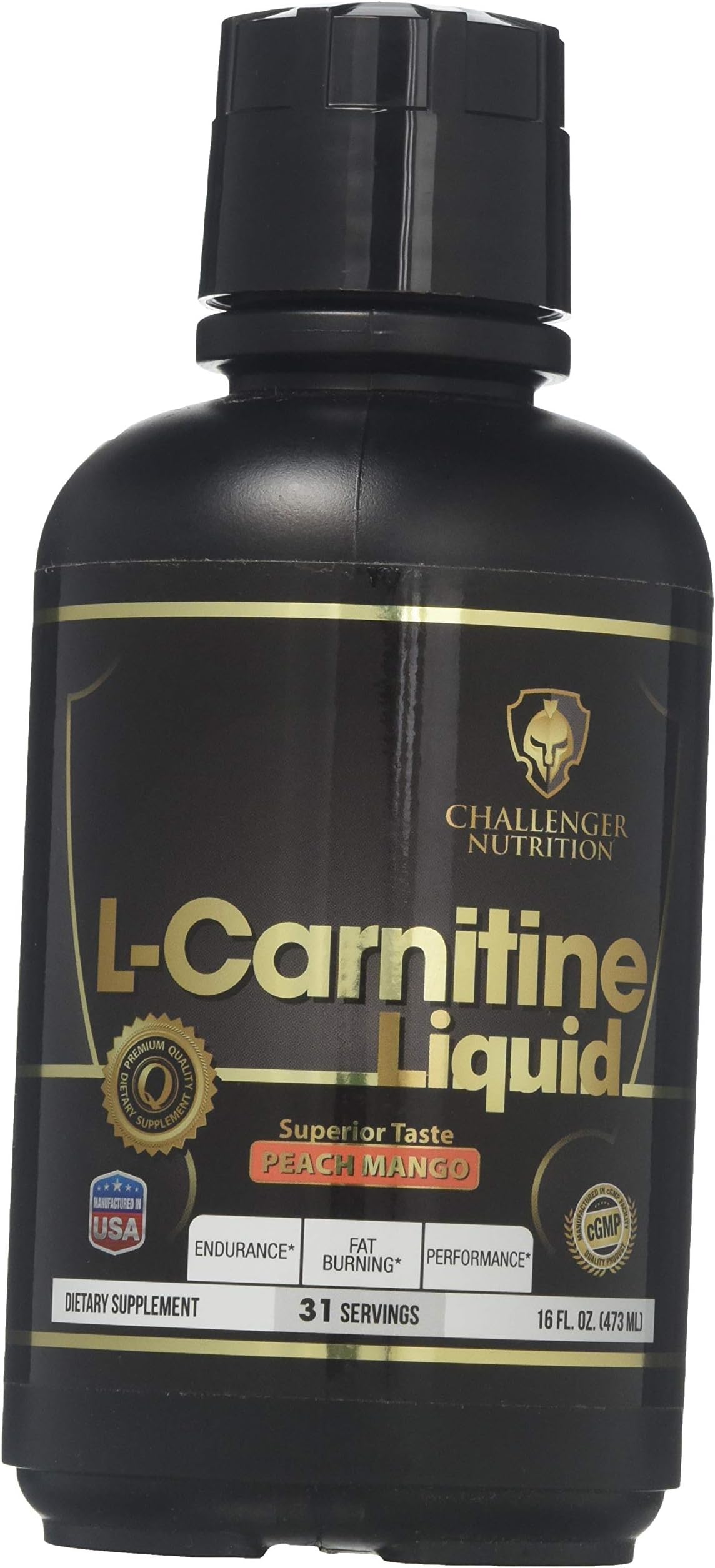 CHALLENGER NUTRITION - L-Carnitine Liquid. Peach Mango, 16 Oz. Best Tasting, Boosts Performance, Supports Metabolism, Facilitates Recovery