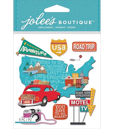 Jolee's Boutique Travel Themed Stickers - Scrapbooking Embellishments For DIY Crafts & Card Making
