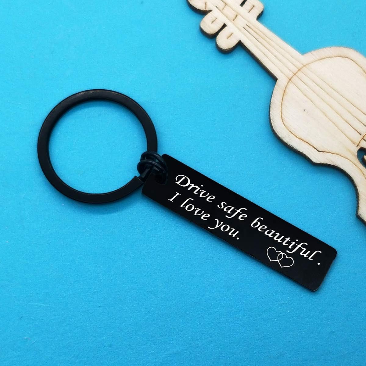 Huwujiu Drive Safe Keyring for Girlfriend Wife Drive Safe Beautiful I Love You Keyring for Her Christmas Birthday Gifts Valentines Day Gifts Drive Safe Gifts for Women Friend Family - Image 4