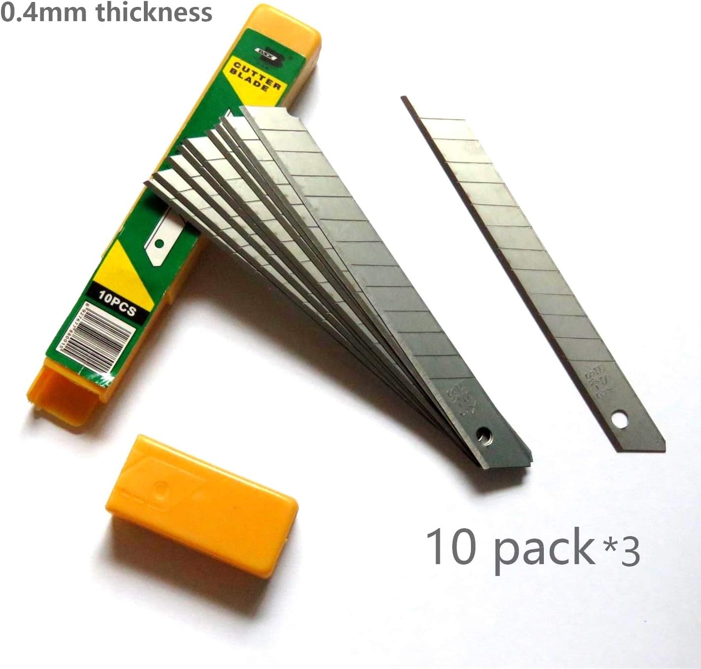 BS 9mm Box Cutter Snap Off Replacement Blades 30 Pack Standard Duty