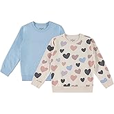 Pink Angel 2-Pack Girls Fleece Crewneck Sweatshirts – Soft Cotton Blend Pullover Tops for School, Play, and Layering