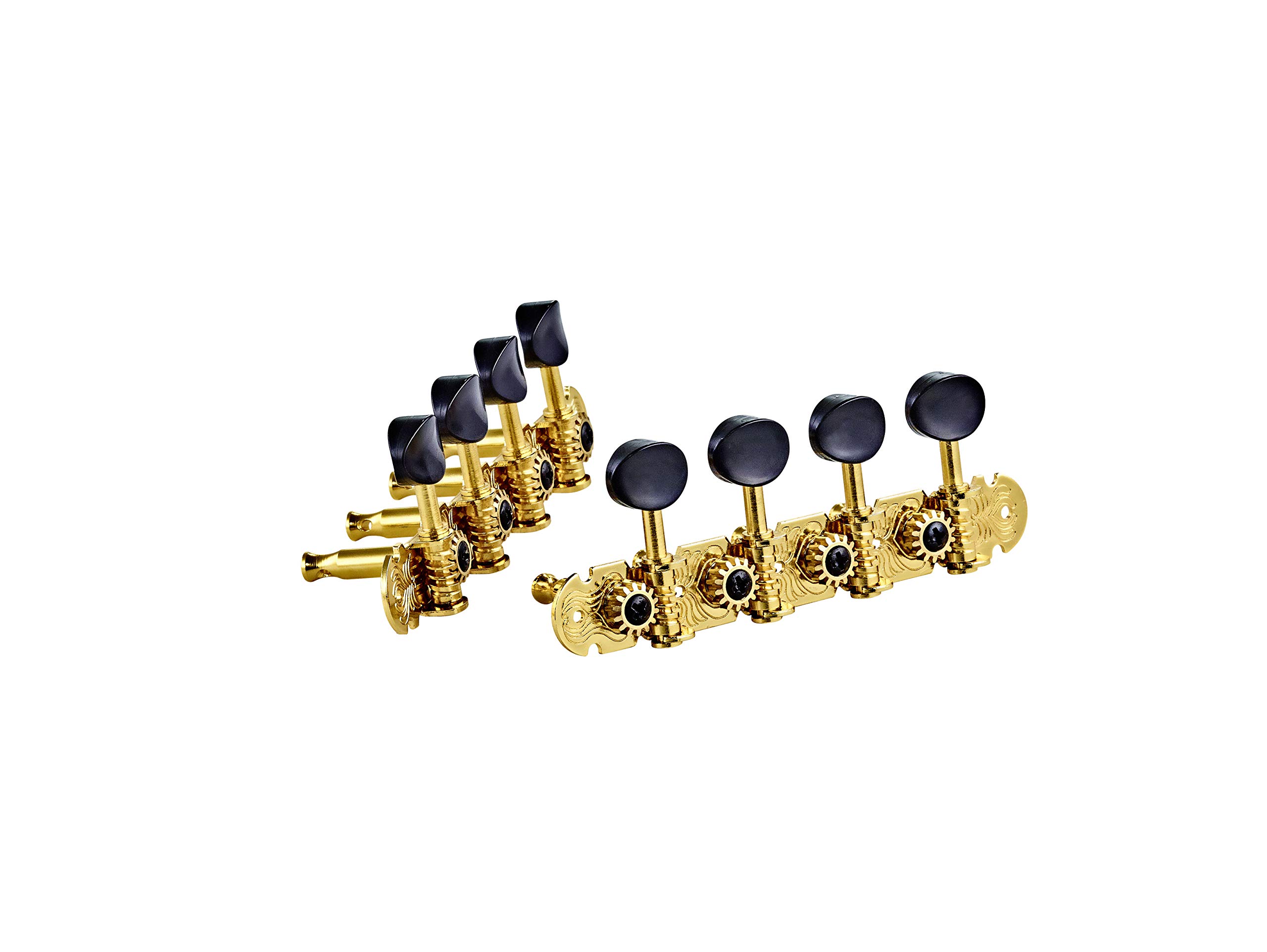 ORTEGA GUITARS Mandolin OTMMADLX-GO Tuning Machine Head Set A-Style Deluxe Black Buttons Gold