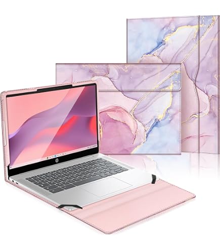 Fintie Custodia In Similpelle Per Laptop 14” – Compatibile Con ASUS Chromebook Flip C433, C425, Lenovo Yoga Slim 7, Dell Latitude 7410/7420 (nera)
