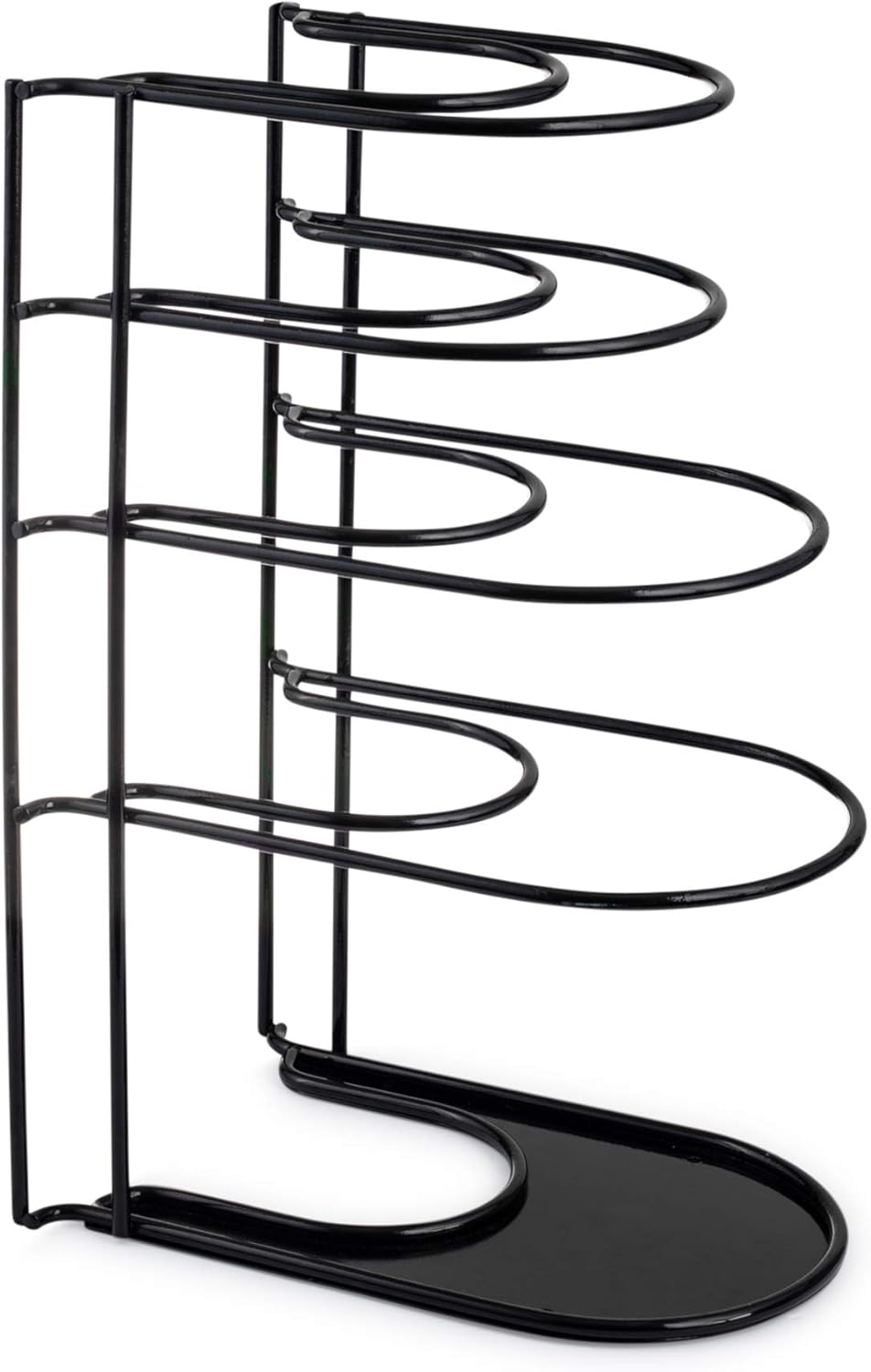 Heavy Duty Pan Organizer, Extra Large 5 Tier Rack - Holds Cast Iron Skillets, Dutch Oven, Griddles - Durable Steel Construction - Space Saving Kitchen Storage - No Assembly Required - Black 15.4-inch: Kitchen & Dining