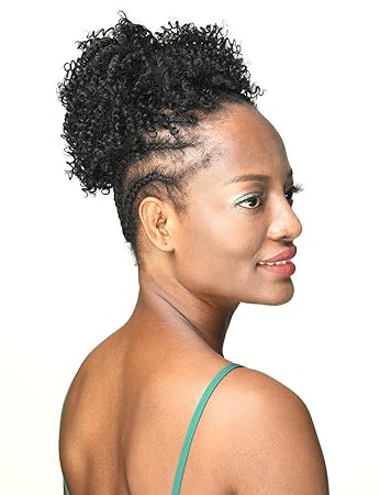8 Natural Black Gotta Synthetic Hair Bun Extensions Afro Curly