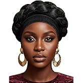 Woeoe African Headwrap Gold Braided Turbans for Women