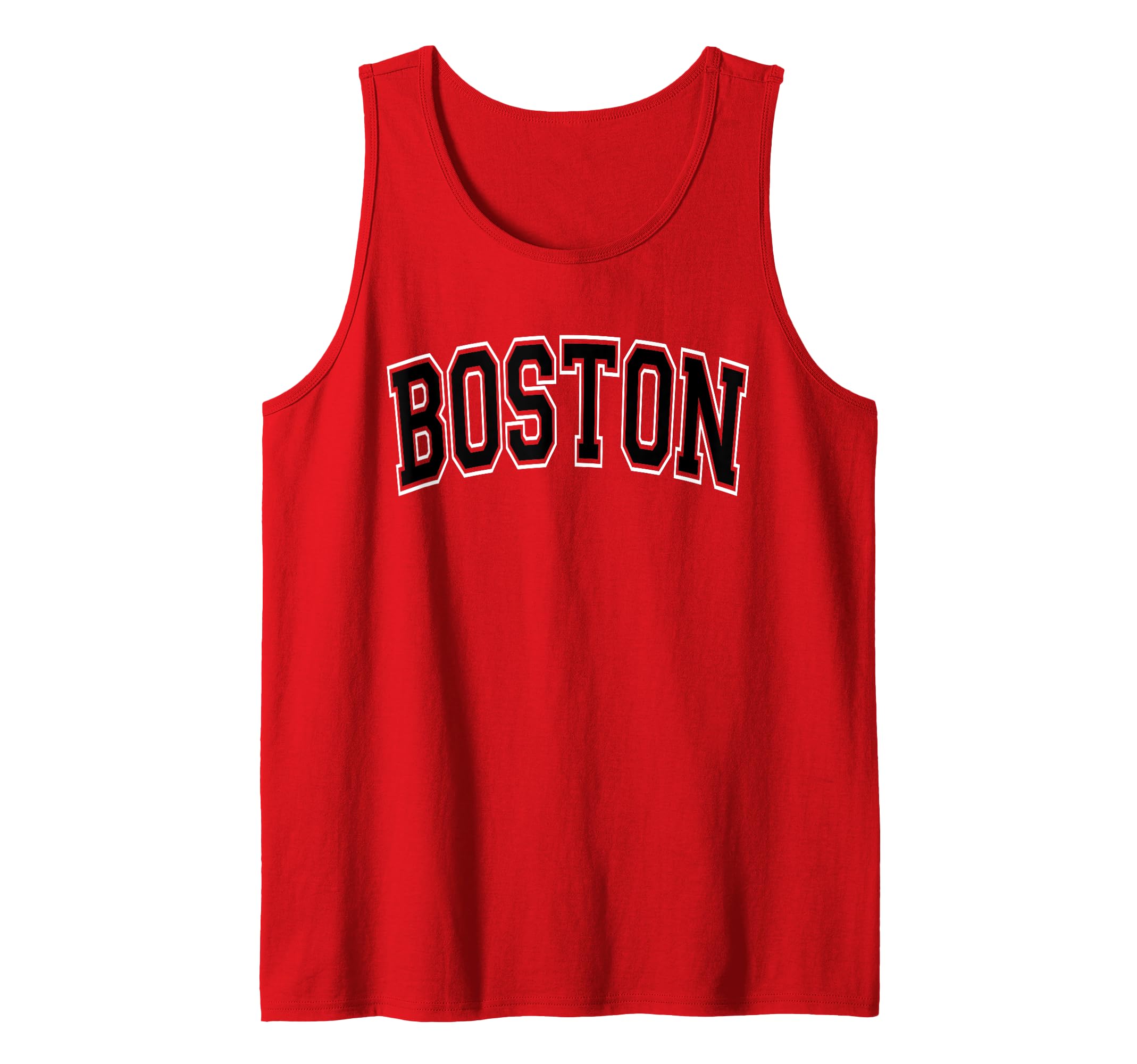 Photo 1 of Boston Arched Style Red with Black Text Tank Top