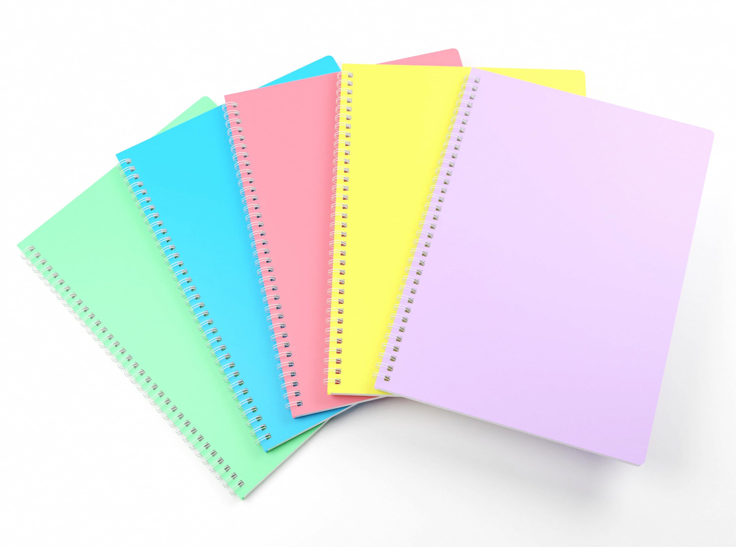 Silvine 160 Page A4 Wirebound Notebooks with Durable Wipe Clean Covers [Assorted Pack of 5]