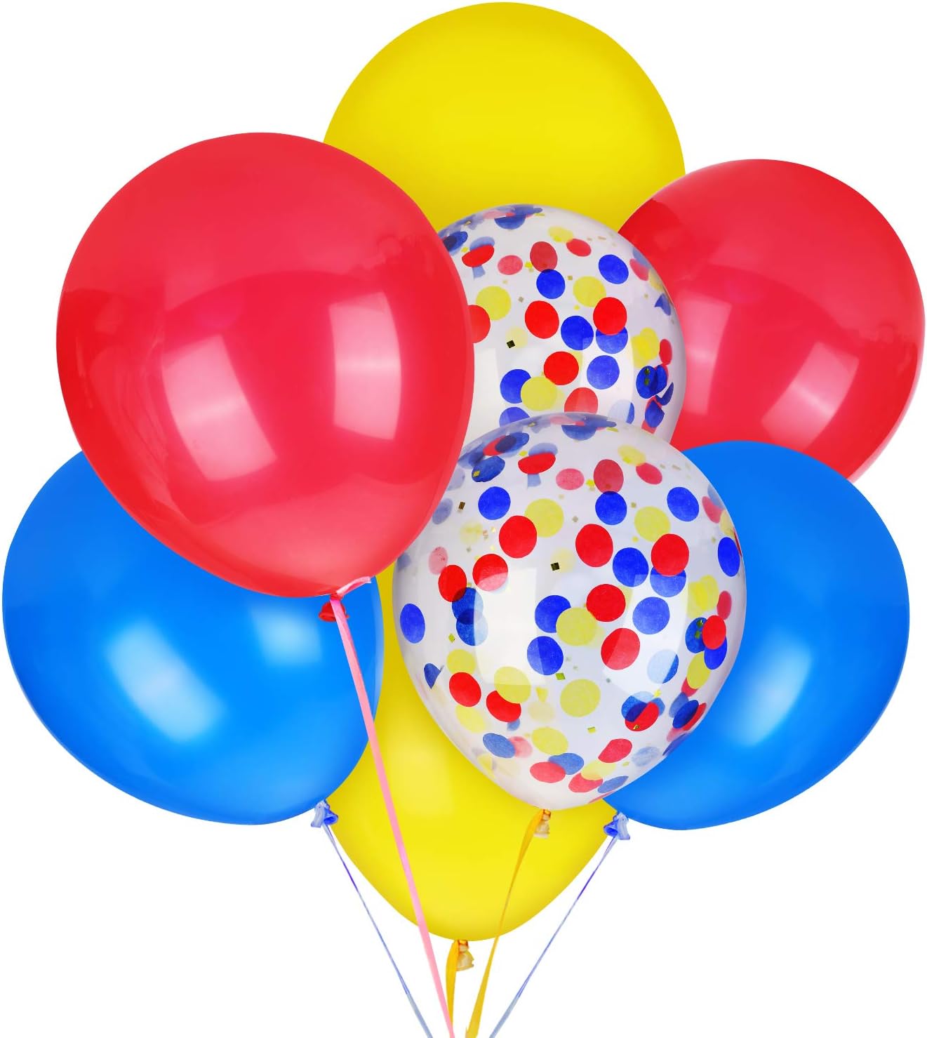 Super Mario Balloons 40 Packs, 12 inches Paw Party Balloons Red Blue Yellow Latex Balloon and Confetti Balloon for Paw Birthday Party, Baby Shower, Bridal Shower, Mario Party Supplies & Decorations